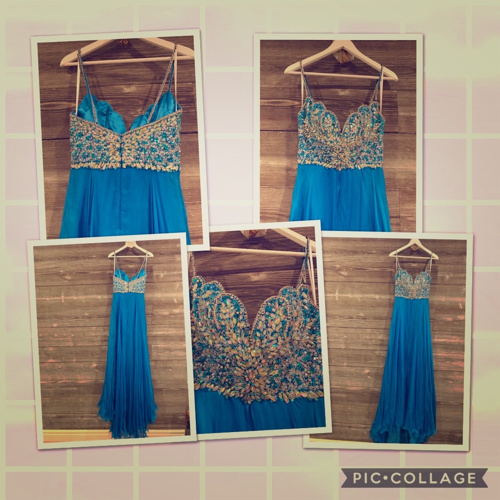 Blue Crystal MacDuggal Gown.